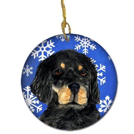 Carolines Treasures Carolines Treasures SS4653-CO1 Gordon Setter Winter Snowflakes Holiday Christmas Ceramic Ornament SS4653-CO1